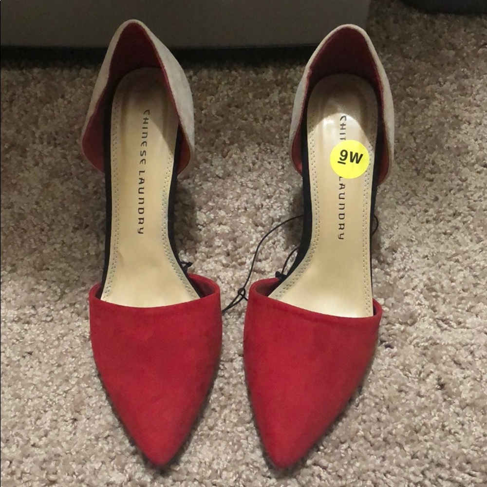 CHINESE LAUNDRY Pumps Stiletto Red/Tan/Black